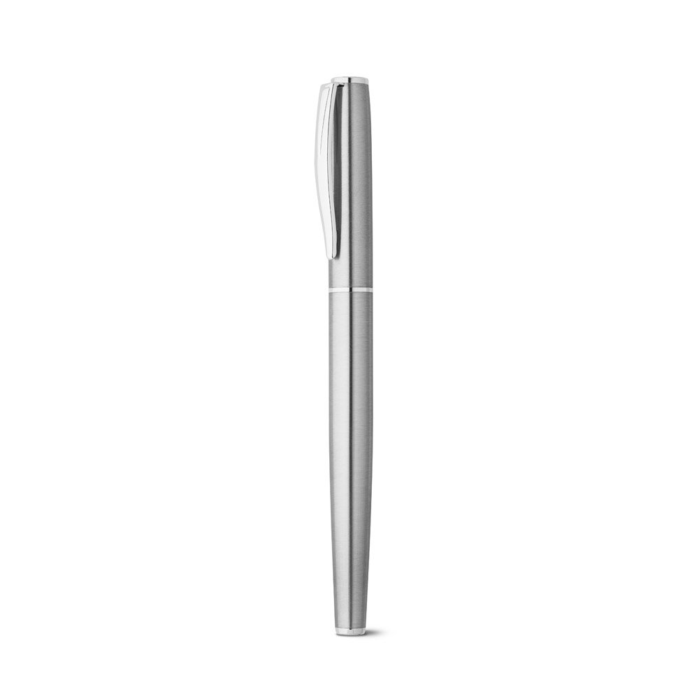 ELLA. Conjunto de roller e esferográfica com corpo em aço inox 53% reciclado com escrita em preto - Imagem 6