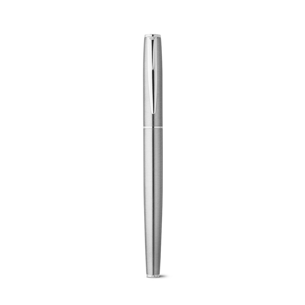 ELLA. Conjunto de roller e esferográfica com corpo em aço inox 53% reciclado com escrita em preto - Imagem 7