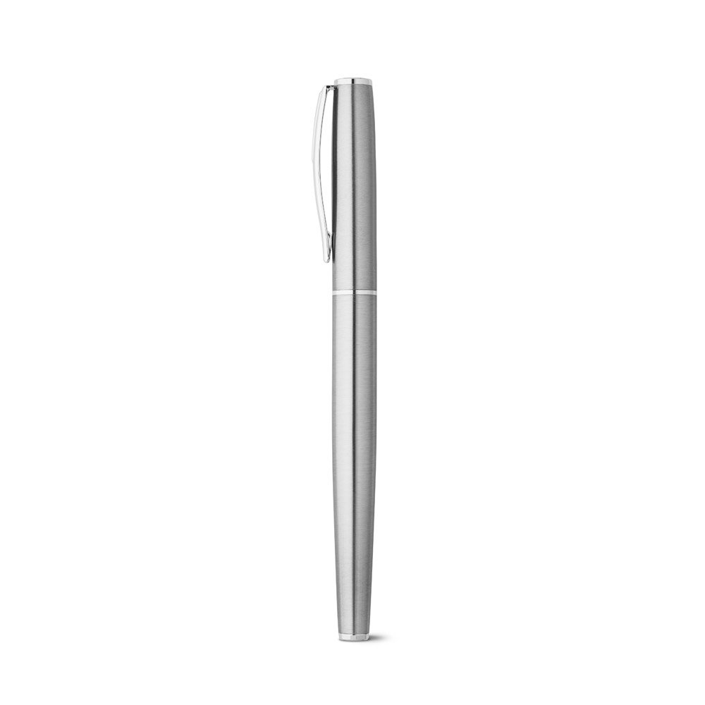 ELLA. Conjunto de roller e esferográfica com corpo em aço inox 53% reciclado com escrita em preto - Imagem 8