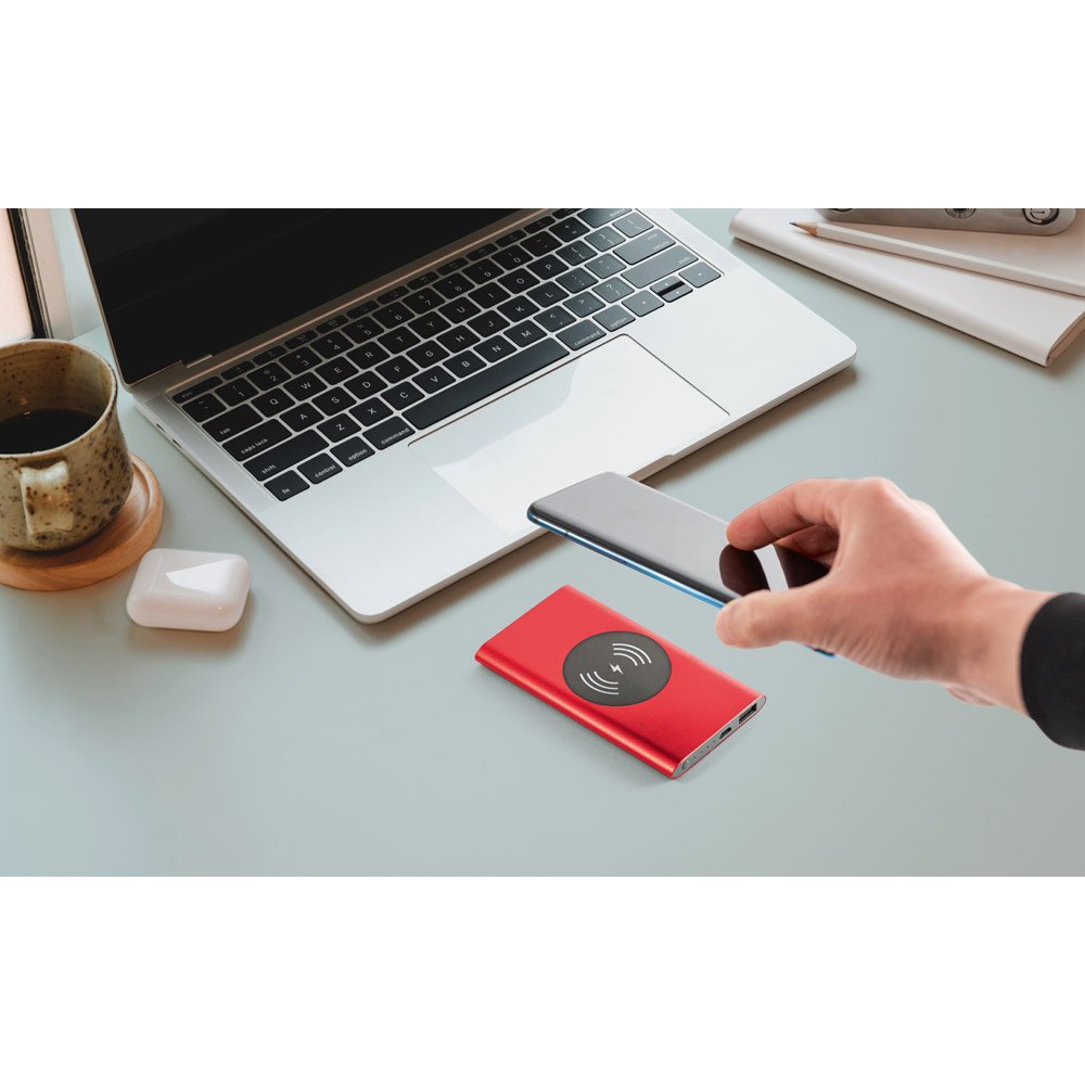 CASSINI 4'0. Bateria portátil com carregador wireless em alumínio 100% reciclado e capacidade de 4'000 mAh - Imagem 5