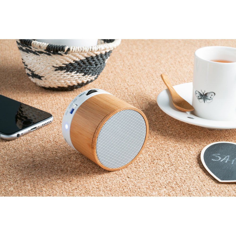 GLASHOW ECO. Caixa de som em bambu com microfone - Imagem 4