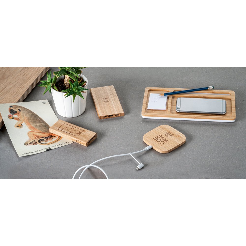 ECOPOWER. Carregador wireless super-rápido em bambu 15W - Imagem 4