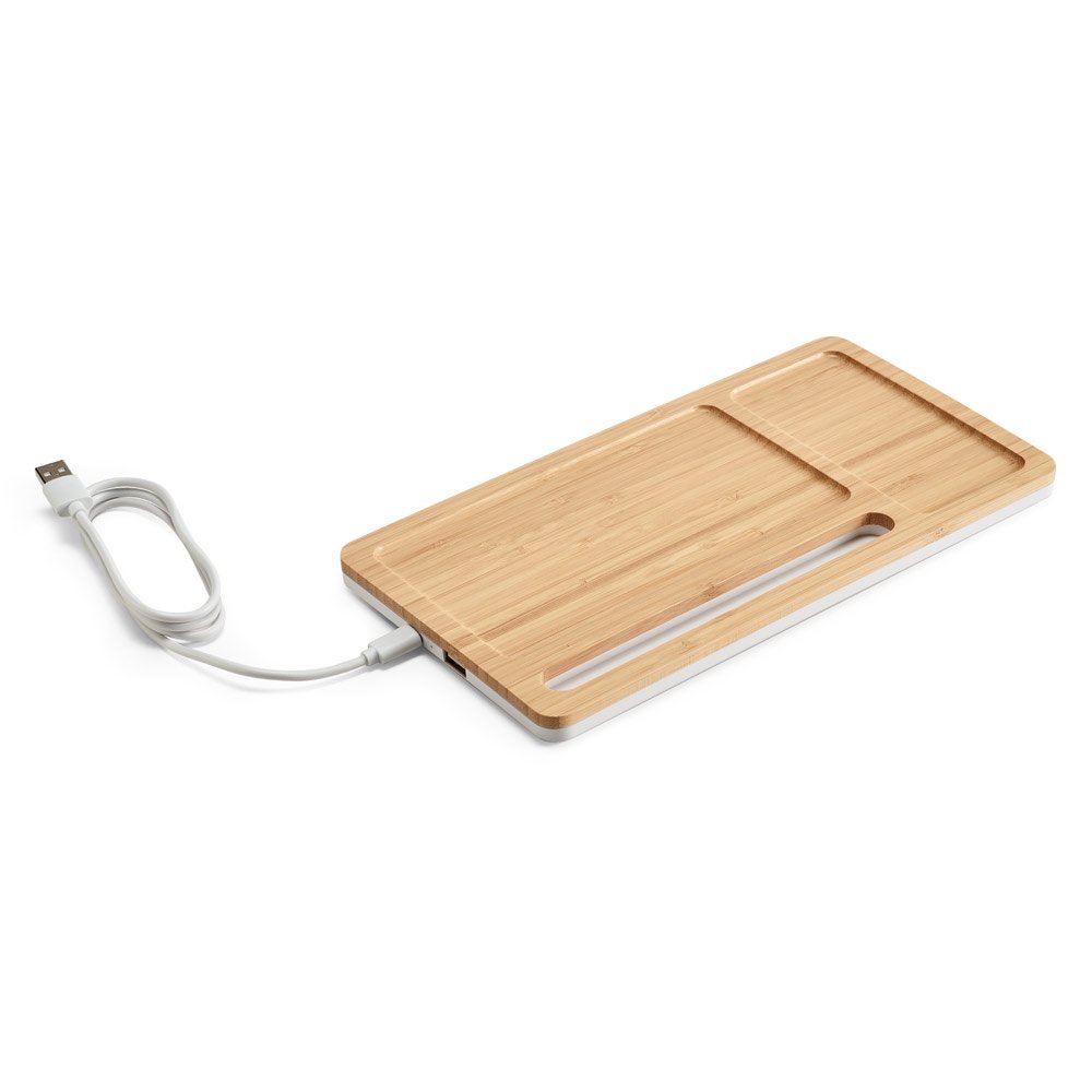 MOTT II. Organizador de secretária (mesa) em bambu e ABS com carregador por indução (wireless) super-rápido 15W - Imagem 5
