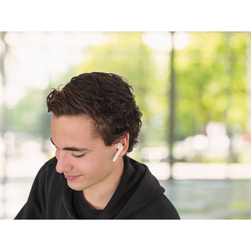 FOURIER TW. Fones de ouvido True Wireless em fibra de palha de trigo e PP com autonomia de 3h - Imagem 5