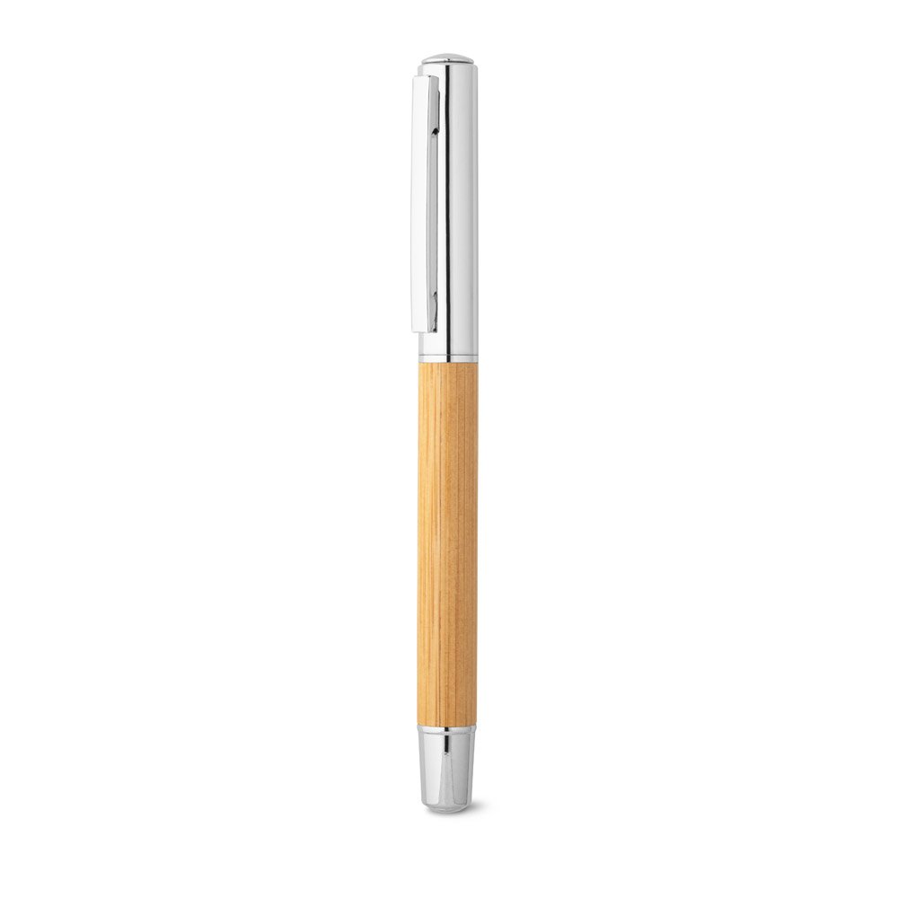 ELYSIA. Roller em aço inox 90% reciclado e bambu com tampa e escrita em azul - Imagem 6