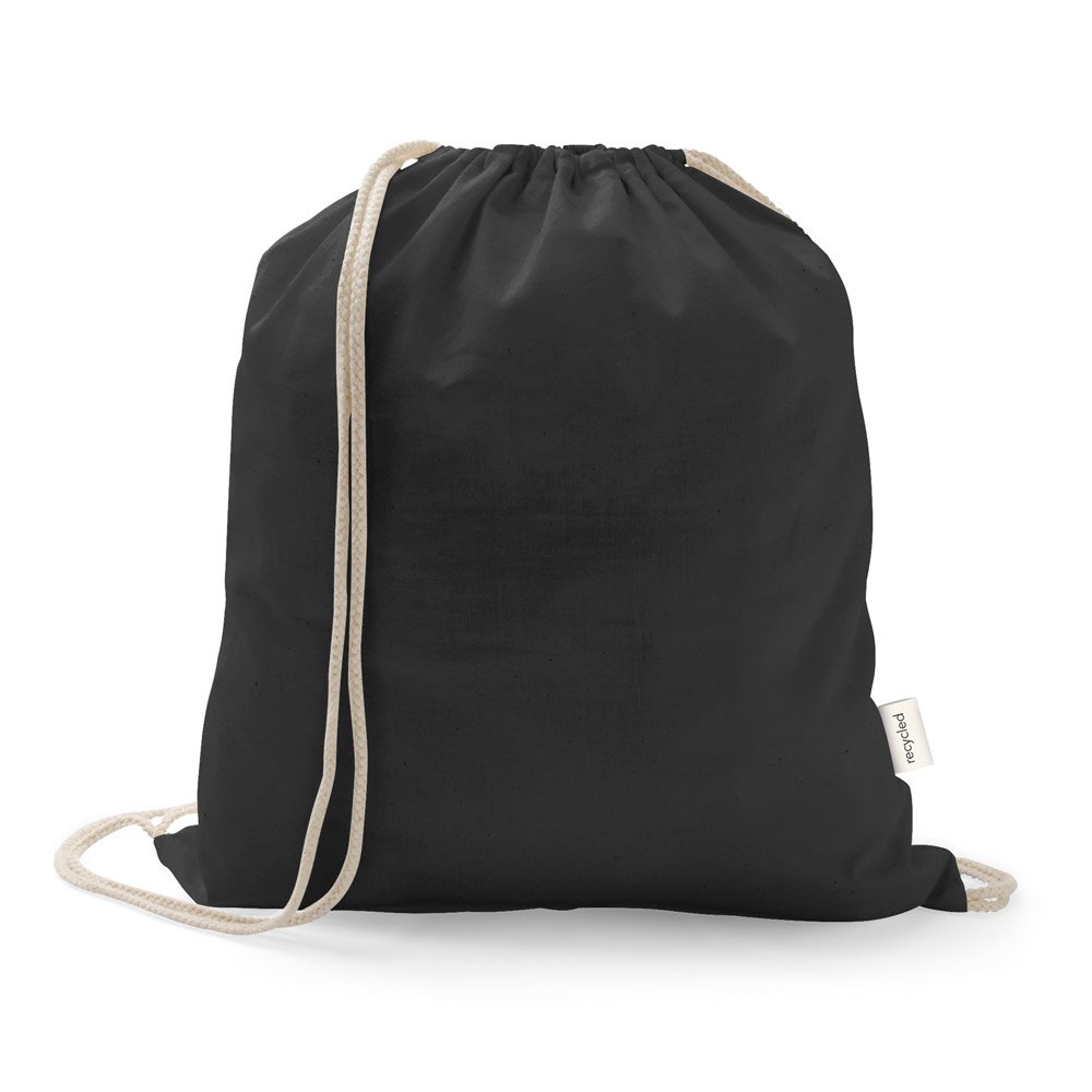 ISTANBUL. Sacola tipo mochila em 70% algodão reciclado e 30% poliéster reciclado (140 g/m²) sem tingimento - Imagem 4