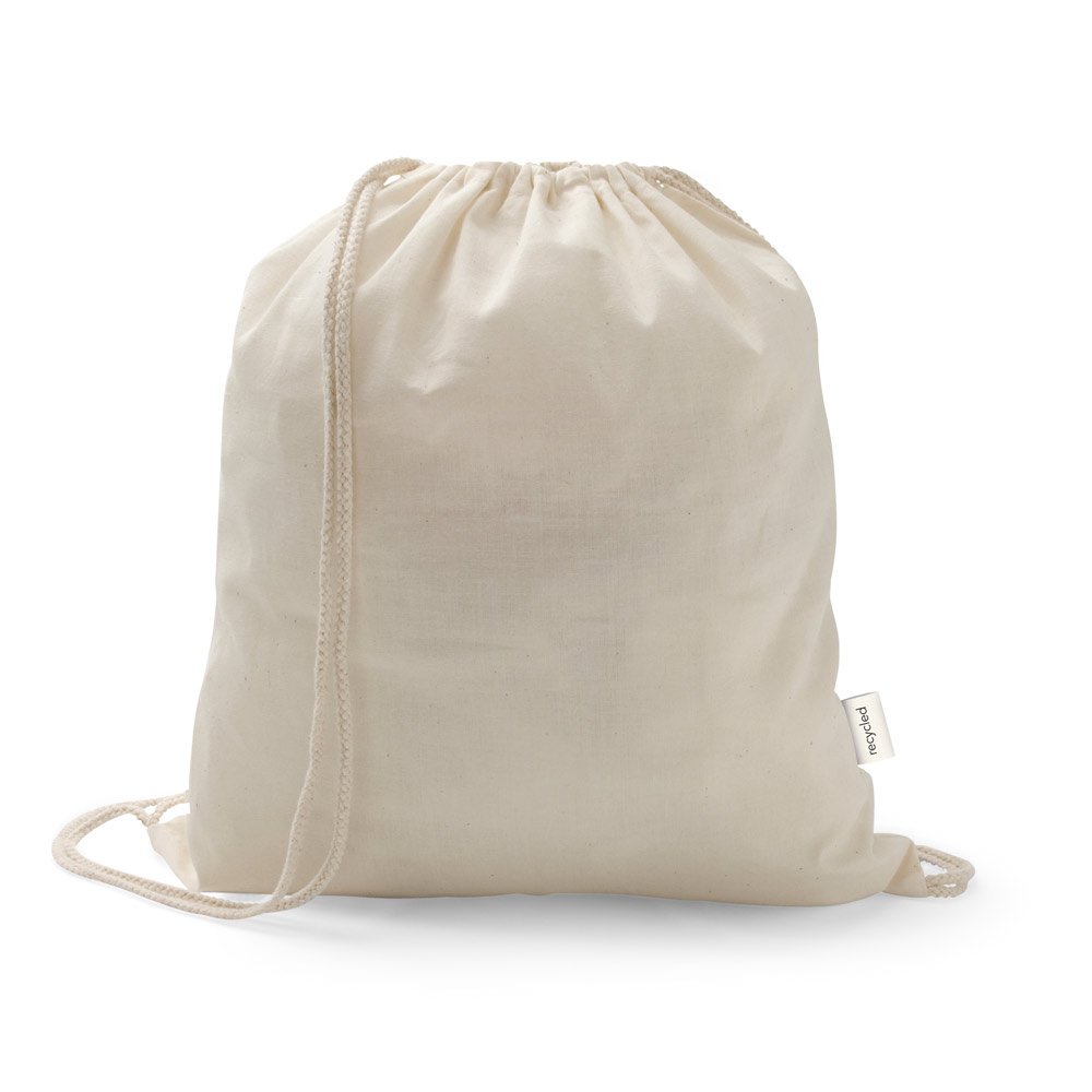 ISTANBUL. Sacola tipo mochila em 70% algodão reciclado e 30% poliéster reciclado (140 g/m²) sem tingimento - Imagem 13