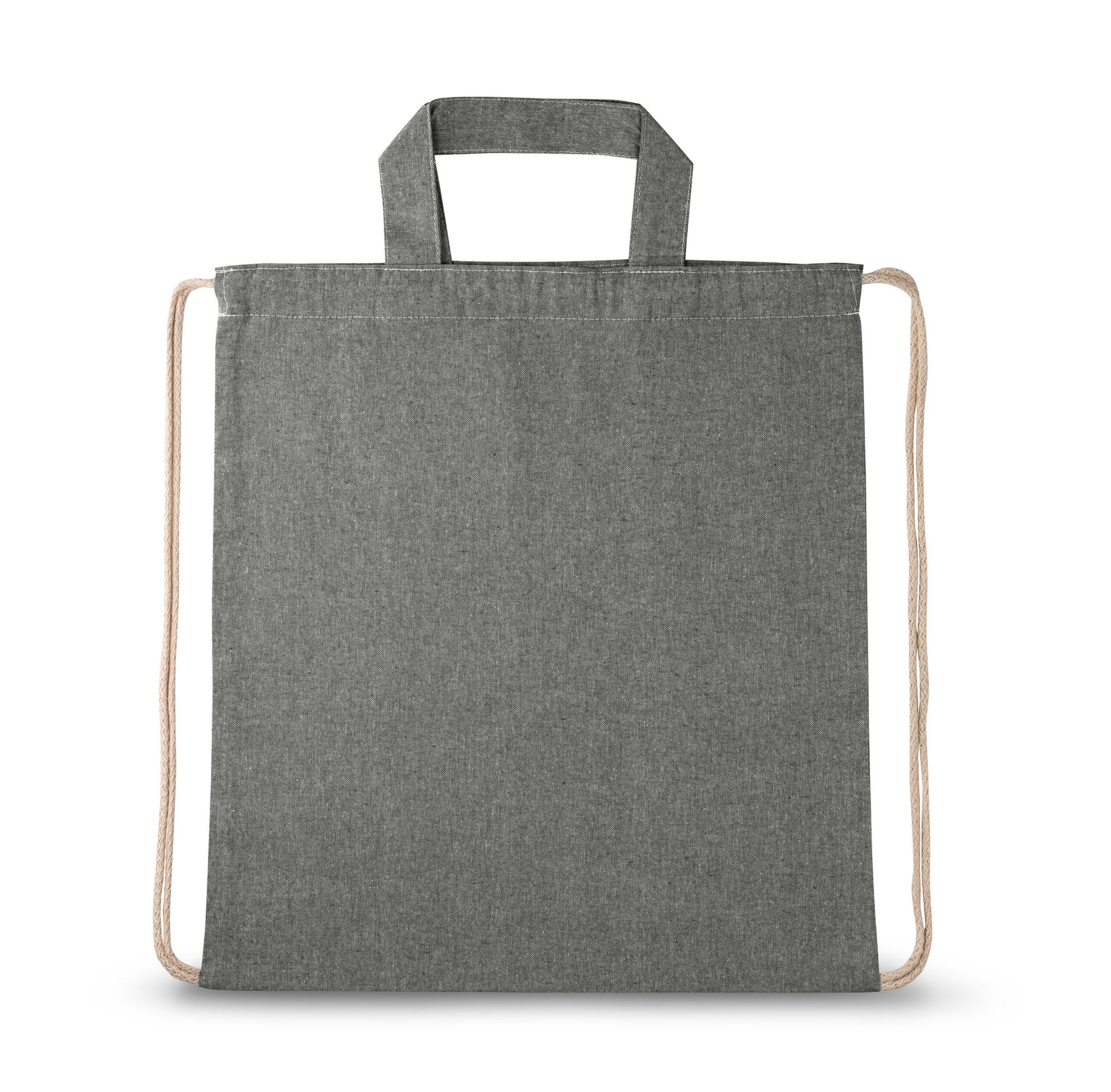 RISSANI. Sacola tipo mochila em 70% algodão reciclado e 30% poliéster reciclado (140g/m²) sem tingimento - Imagem 7