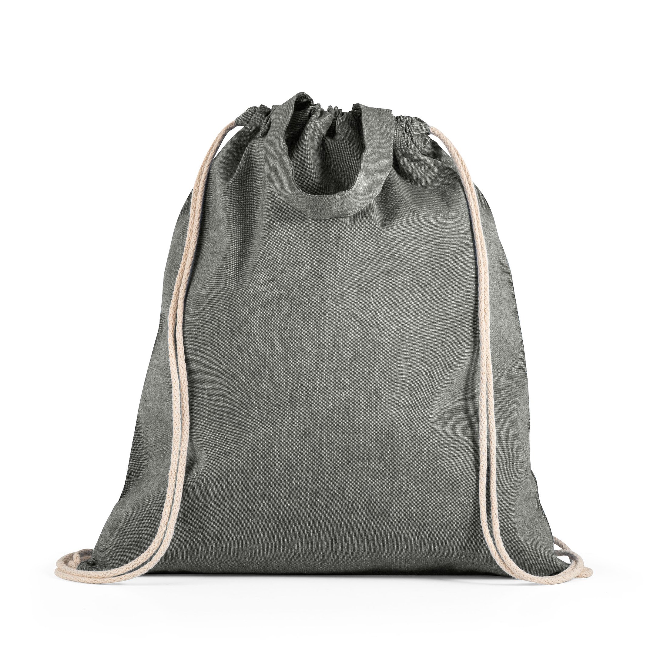 RISSANI. Sacola tipo mochila em 70% algodão reciclado e 30% poliéster reciclado (140g/m²) sem tingimento - Imagem 6