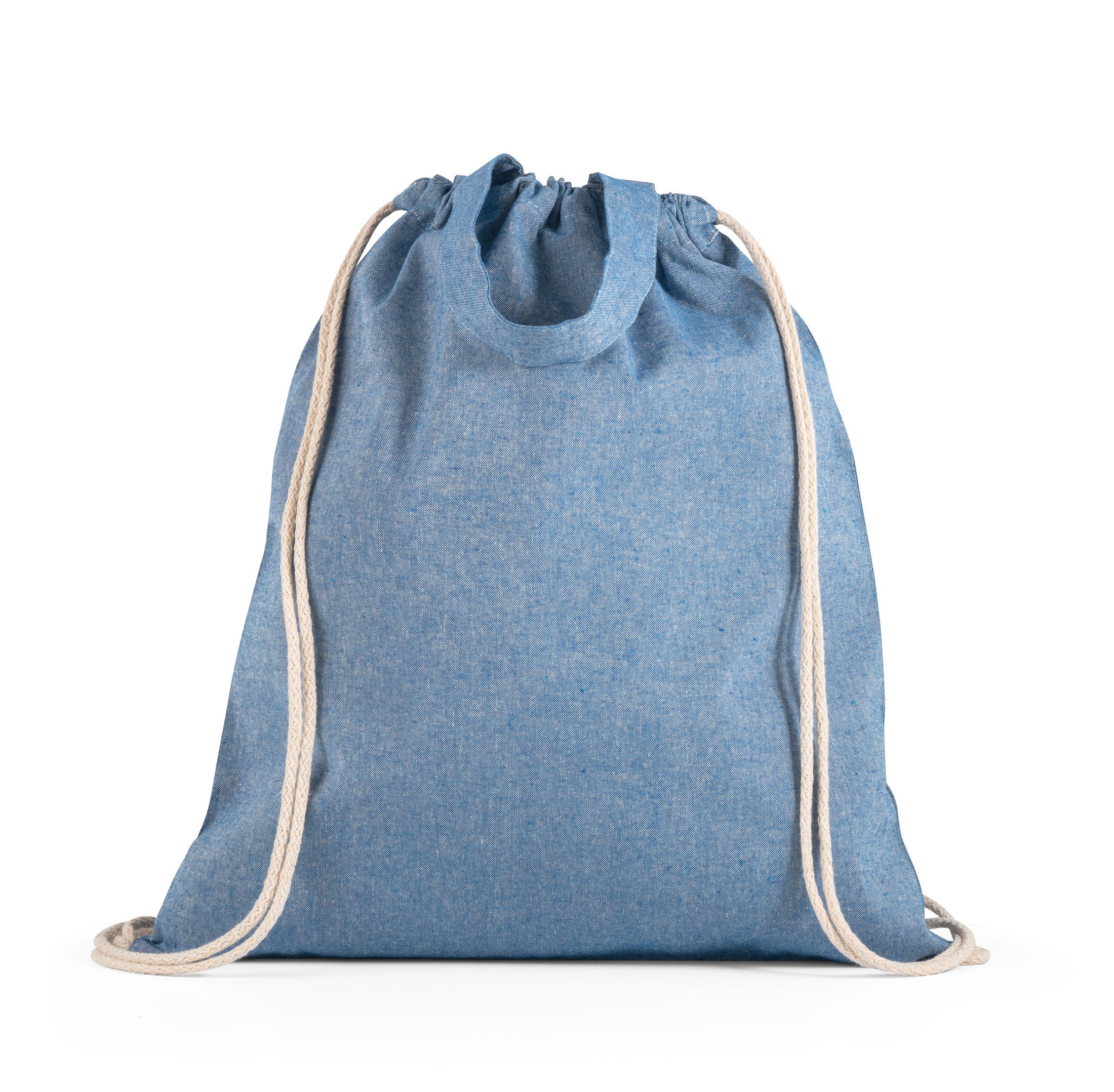 RISSANI. Sacola tipo mochila em 70% algodão reciclado e 30% poliéster reciclado (140g/m²) sem tingimento - Imagem 8