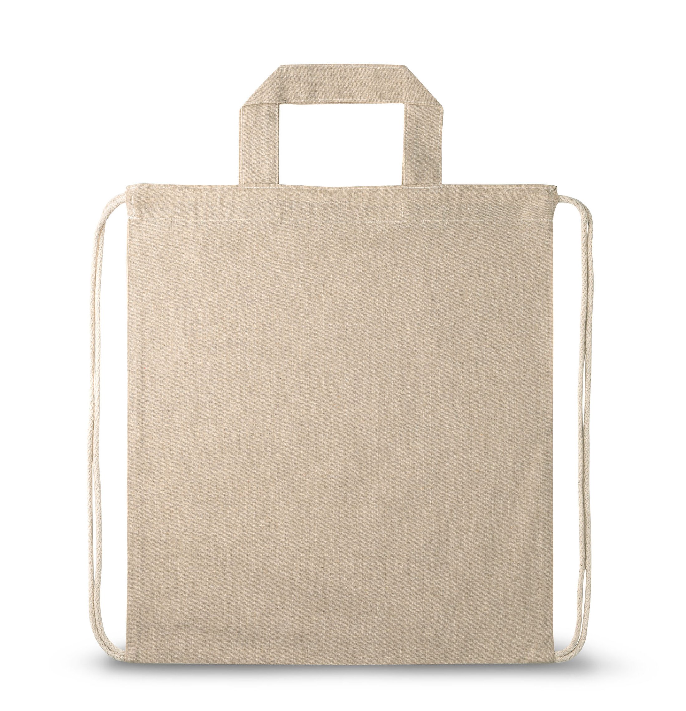 RISSANI. Sacola tipo mochila em 70% algodão reciclado e 30% poliéster reciclado (140g/m²) sem tingimento - Imagem 13