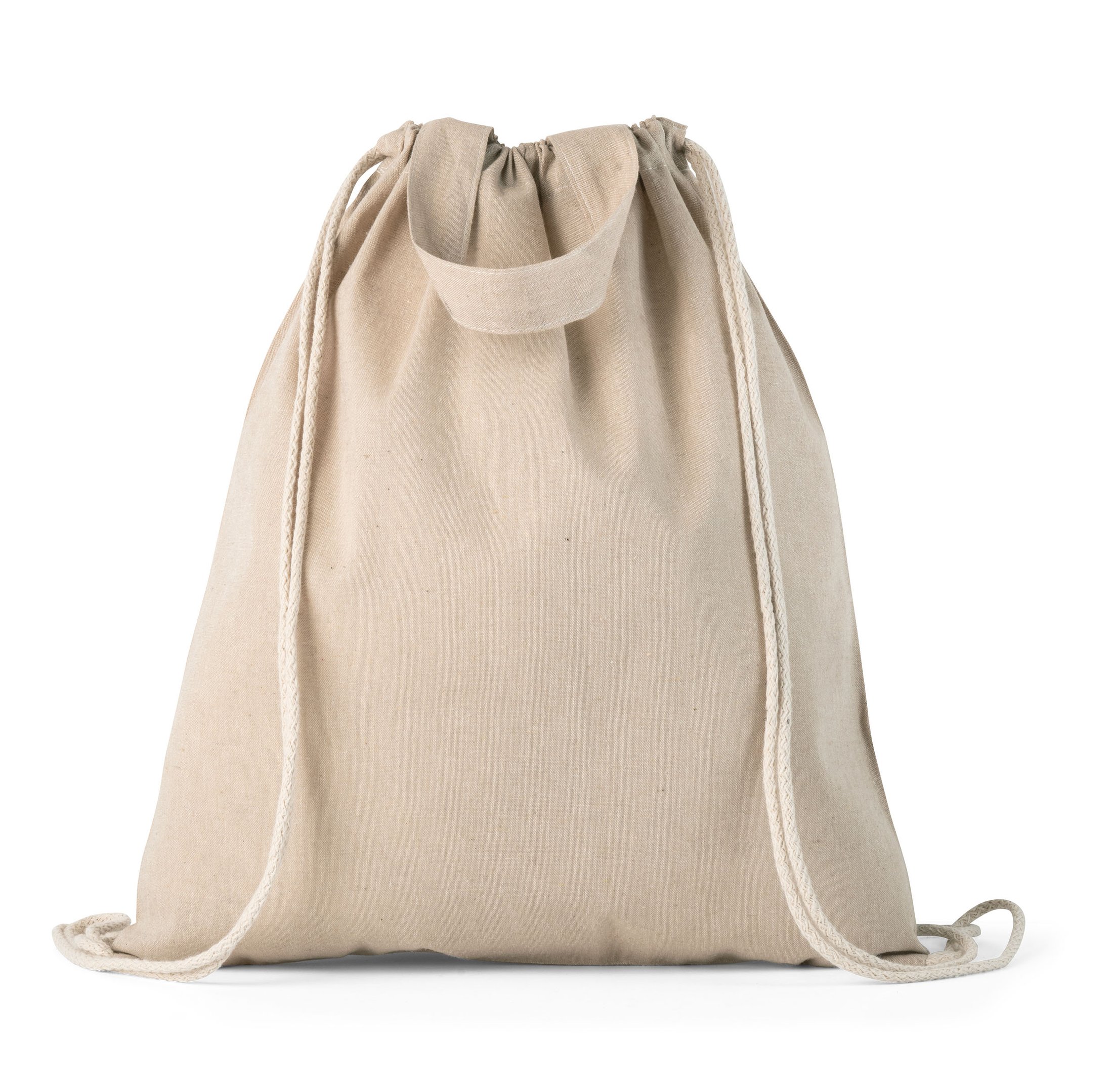 RISSANI. Sacola tipo mochila em 70% algodão reciclado e 30% poliéster reciclado (140g/m²) sem tingimento - Imagem 12