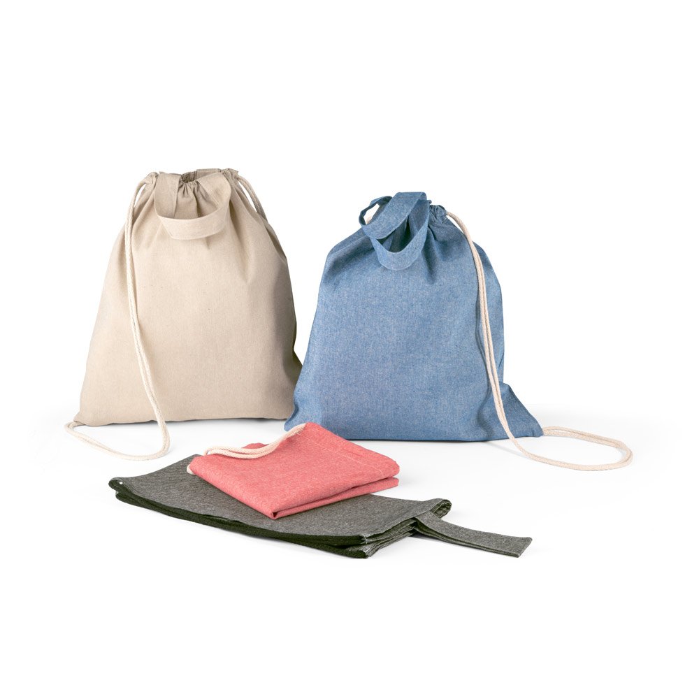 RISSANI. Sacola tipo mochila em 70% algodão reciclado e 30% poliéster reciclado (140g/m²) sem tingimento - Imagem 5