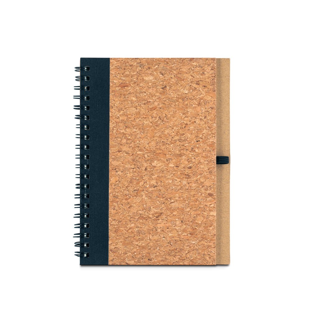 VICENTE. Caderno B6 de capa dura em cortiça e PET 100% reciclado com 140 páginas lisas recicladas - Imagem 3