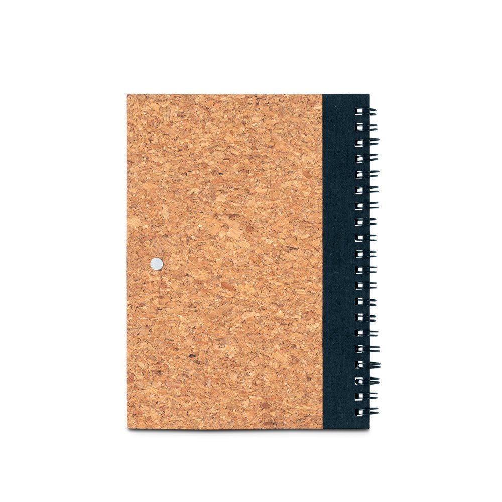 VICENTE. Caderno B6 de capa dura em cortiça e PET 100% reciclado com 140 páginas lisas recicladas - Imagem 6