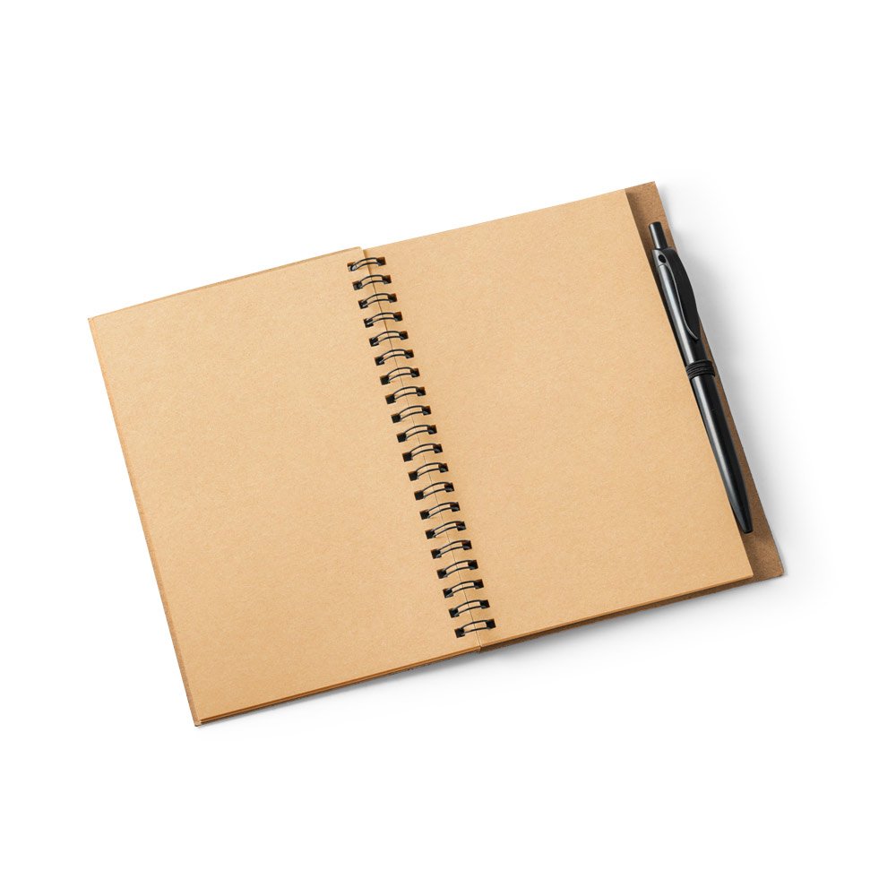 VICENTE. Caderno B6 de capa dura em cortiça e PET 100% reciclado com 140 páginas lisas recicladas - Imagem 7