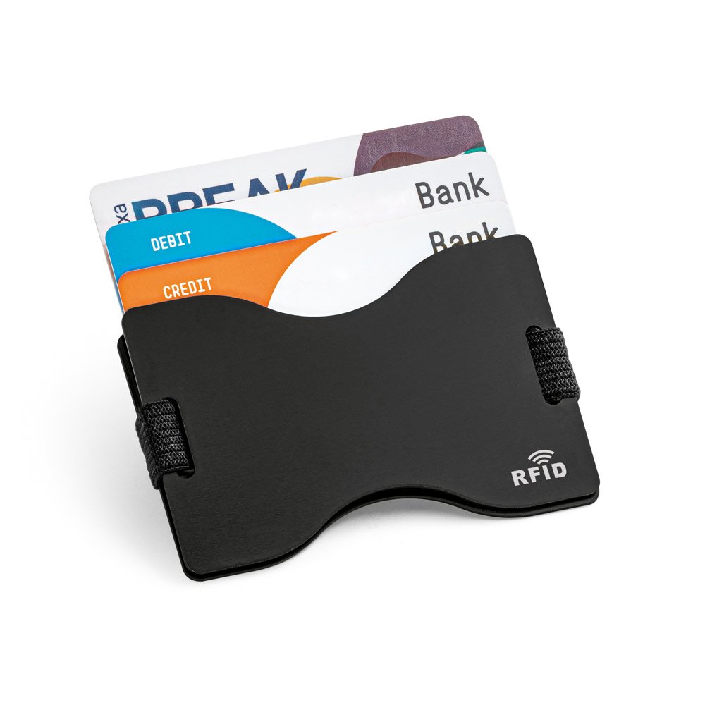 MULLER. Porta cartões com bloqueio RFID e fita elástica em poliéster - Imagem 4