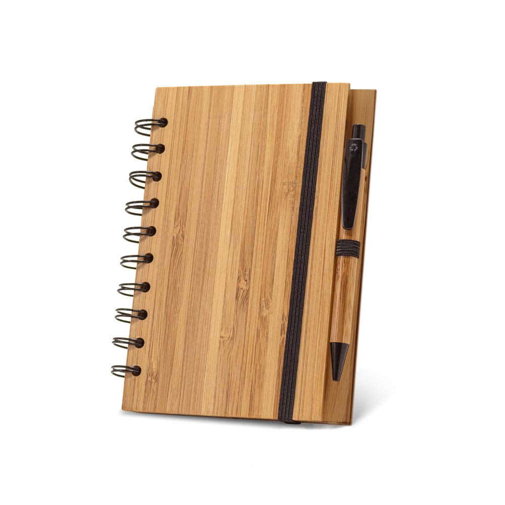 DICKENS A5. Caderno A5 espiral de capa dura em bambu com 140 páginas pautadas - Imagem 4