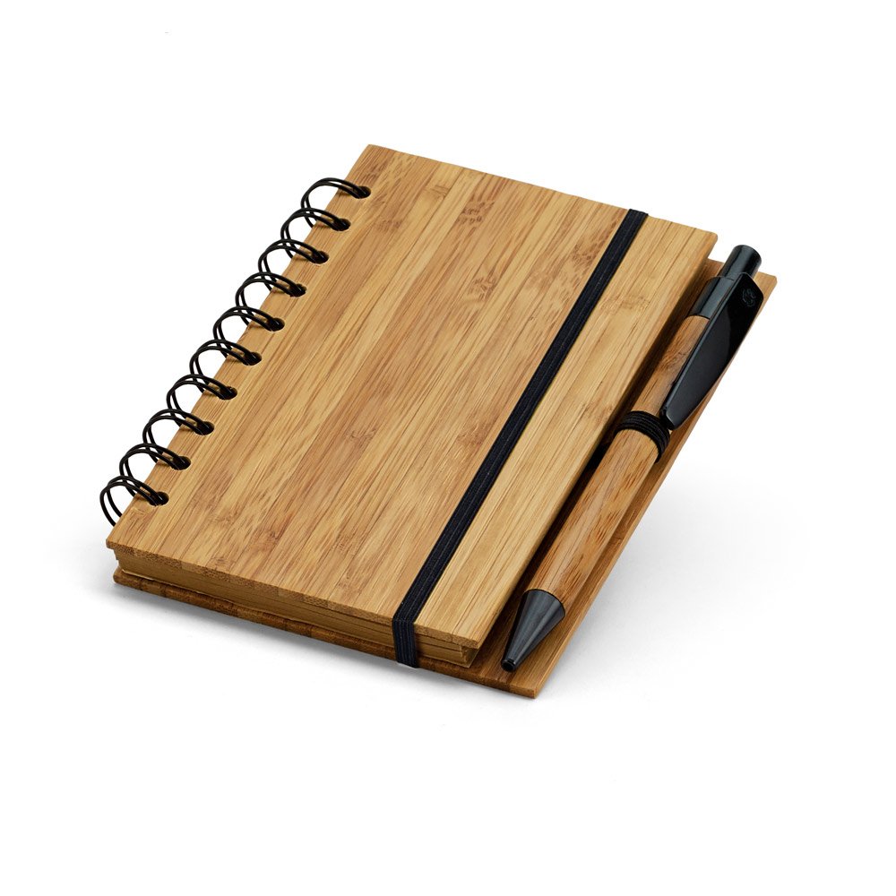 DICKENS A6. Caderno A6 espiral de capa dura em bambu com 140 páginas pautadas - Imagem 4