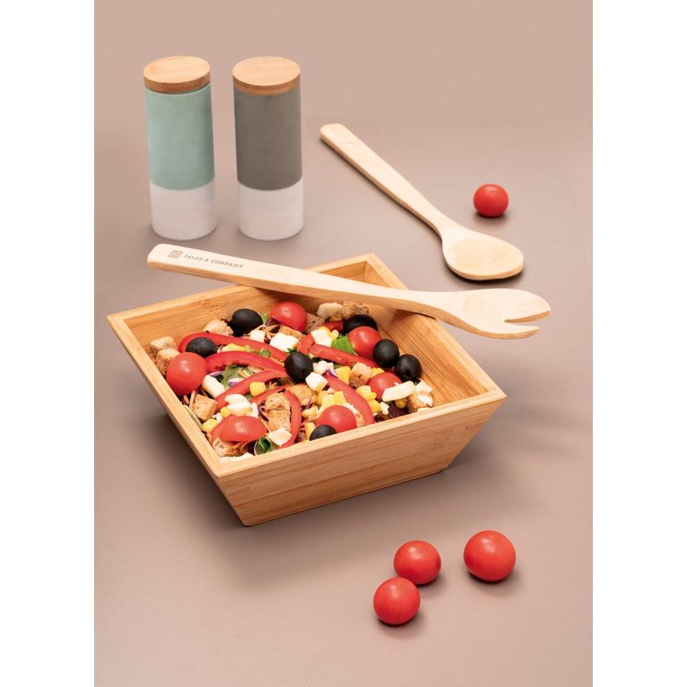 PEPPER. Saladeira em bambu em formato quadrado - Imagem 4