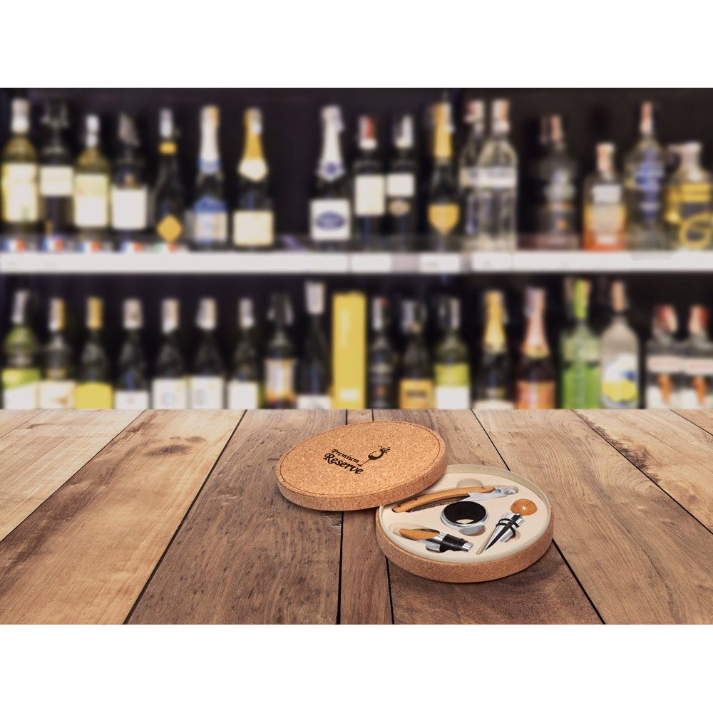 MORETO. Conjunto para vinho com 4 peças em madeira e metal - Imagem 4