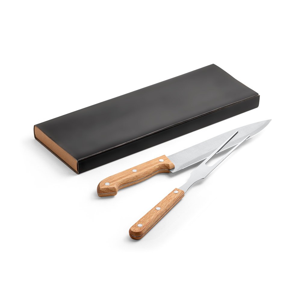 ALIOLI. Kit churrasco em caixa kraft com 2 utensílios 3m aço inox e bambu - Imagem 4
