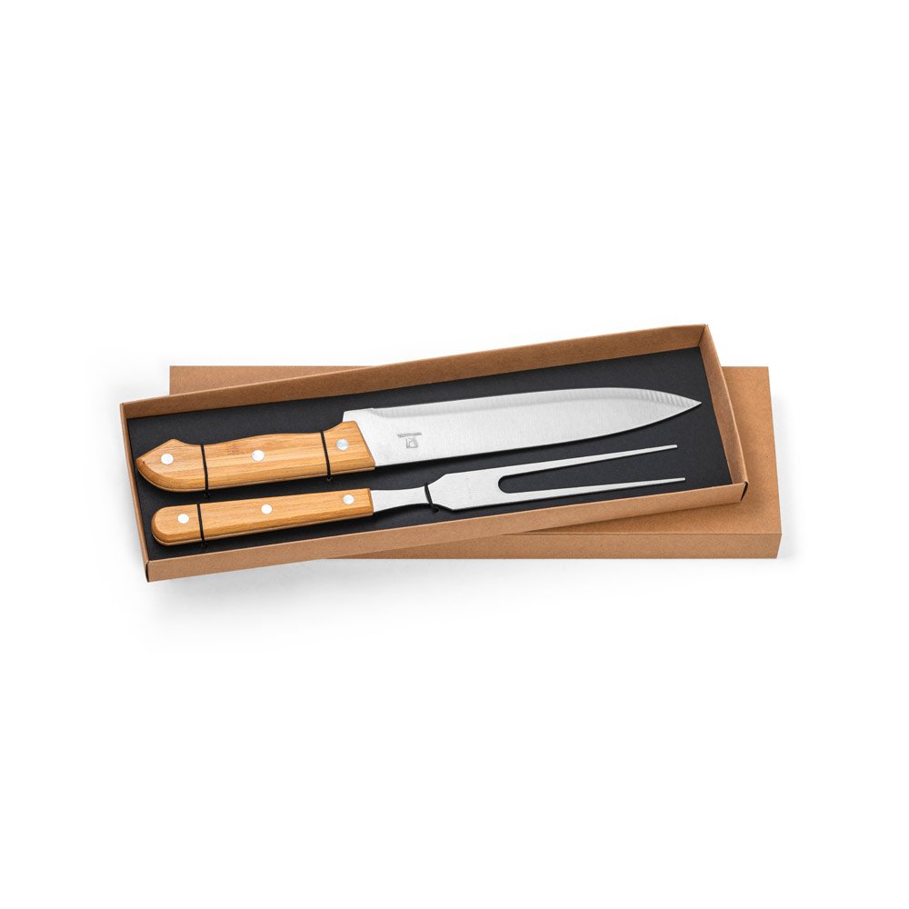 ALIOLI. Kit churrasco em caixa kraft com 2 utensílios 3m aço inox e bambu - Imagem 8