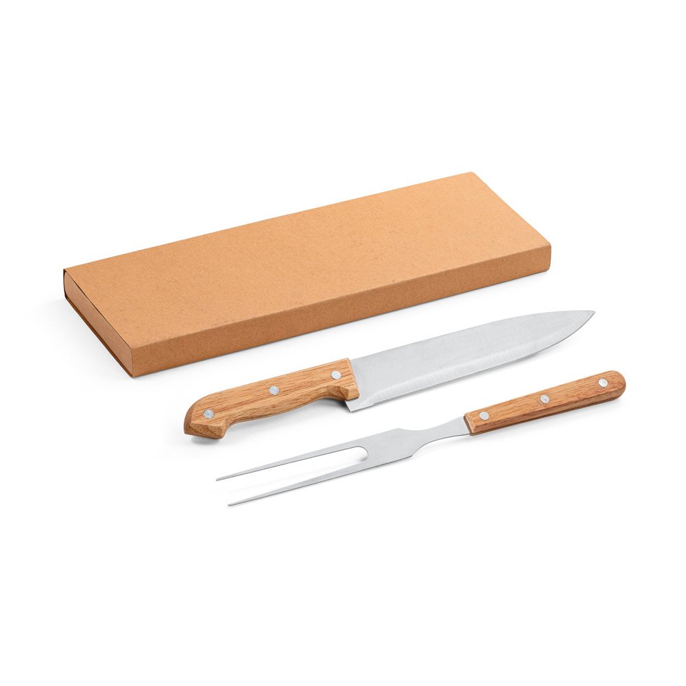 ALIOLI. Kit churrasco em caixa kraft com 2 utensílios 3m aço inox e bambu - Imagem 6