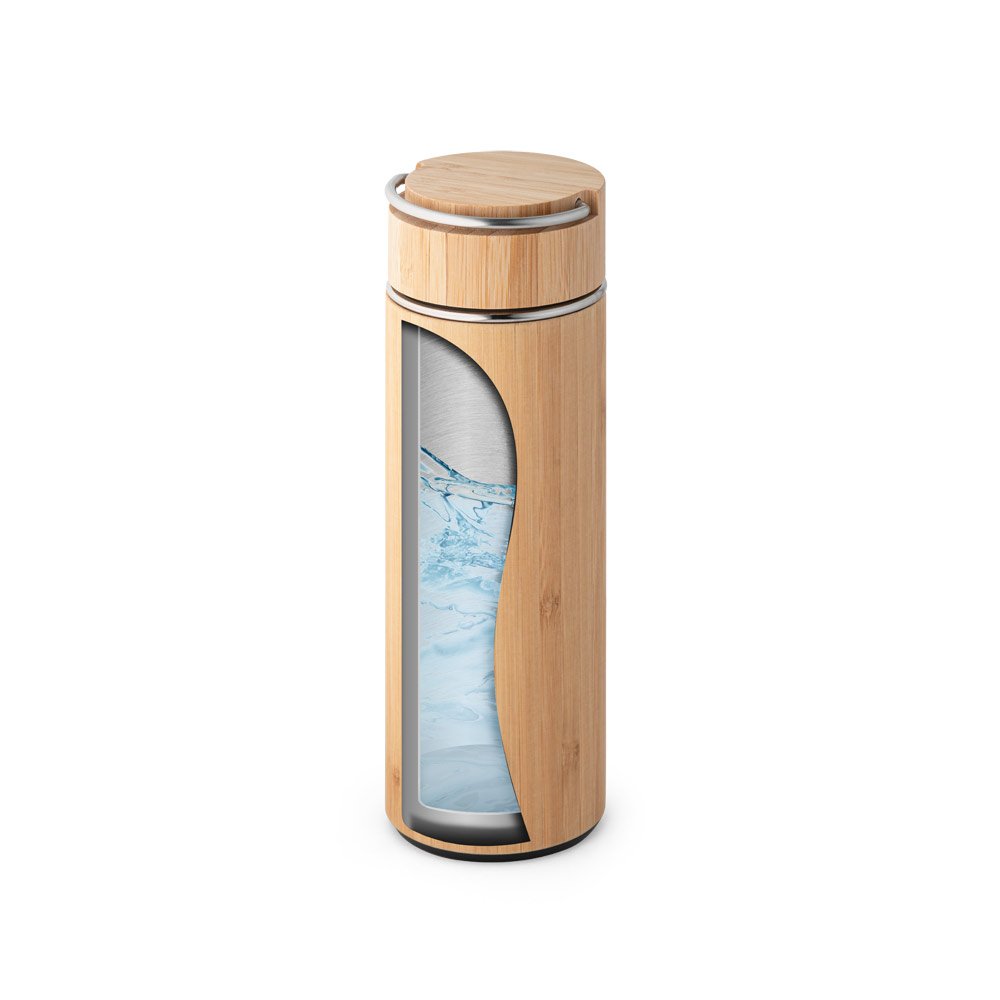 SOW. Garrafa em aço inox e bambu de parede dupla térmica, isolada a vácuo 440 mL - Imagem 10