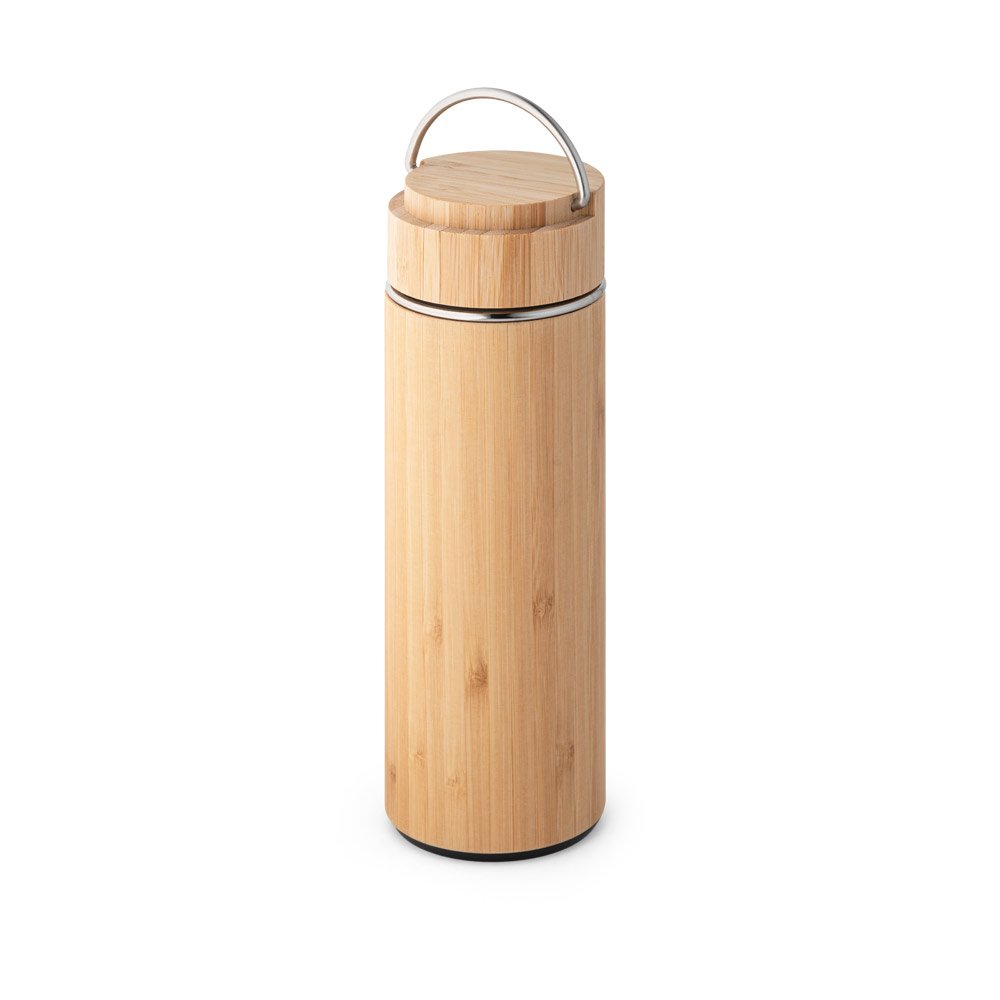 SOW. Garrafa em aço inox e bambu de parede dupla térmica, isolada a vácuo 440 mL - Imagem 6