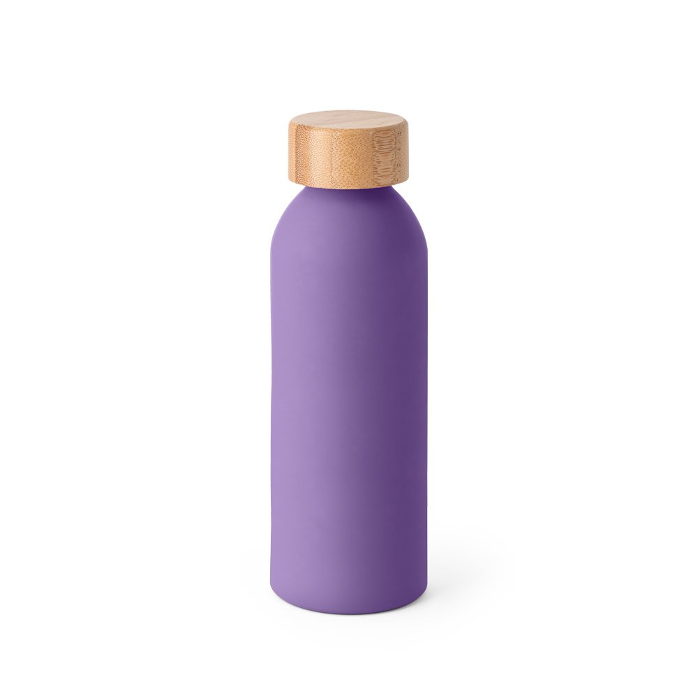 QUETA SOFT. Squeeze em alumínio com acabamento emborrachado e tampa em bambu 550 mL - Imagem 6