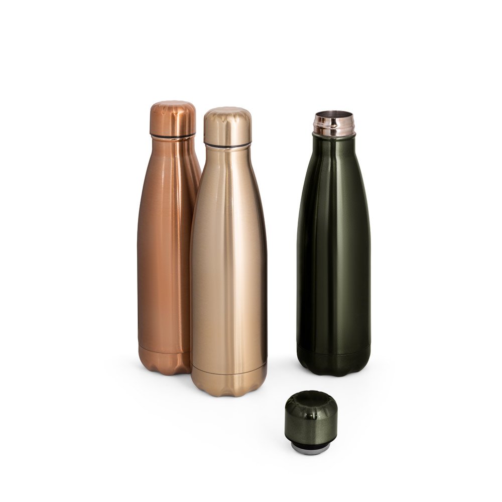 SHOW METALLIC. Garrafa em aço inox de parede dupla térmica, isolada a vácuo e acabamento metalizado 510 mL - Imagem 6