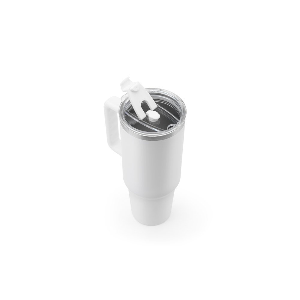 JOYNER XL. Copo de viagem de grande dimensão em aço inoxidável 91% reciclado com parede dupla isolada a vácuo e acabamento em mate 1300 mL - Imagem 11