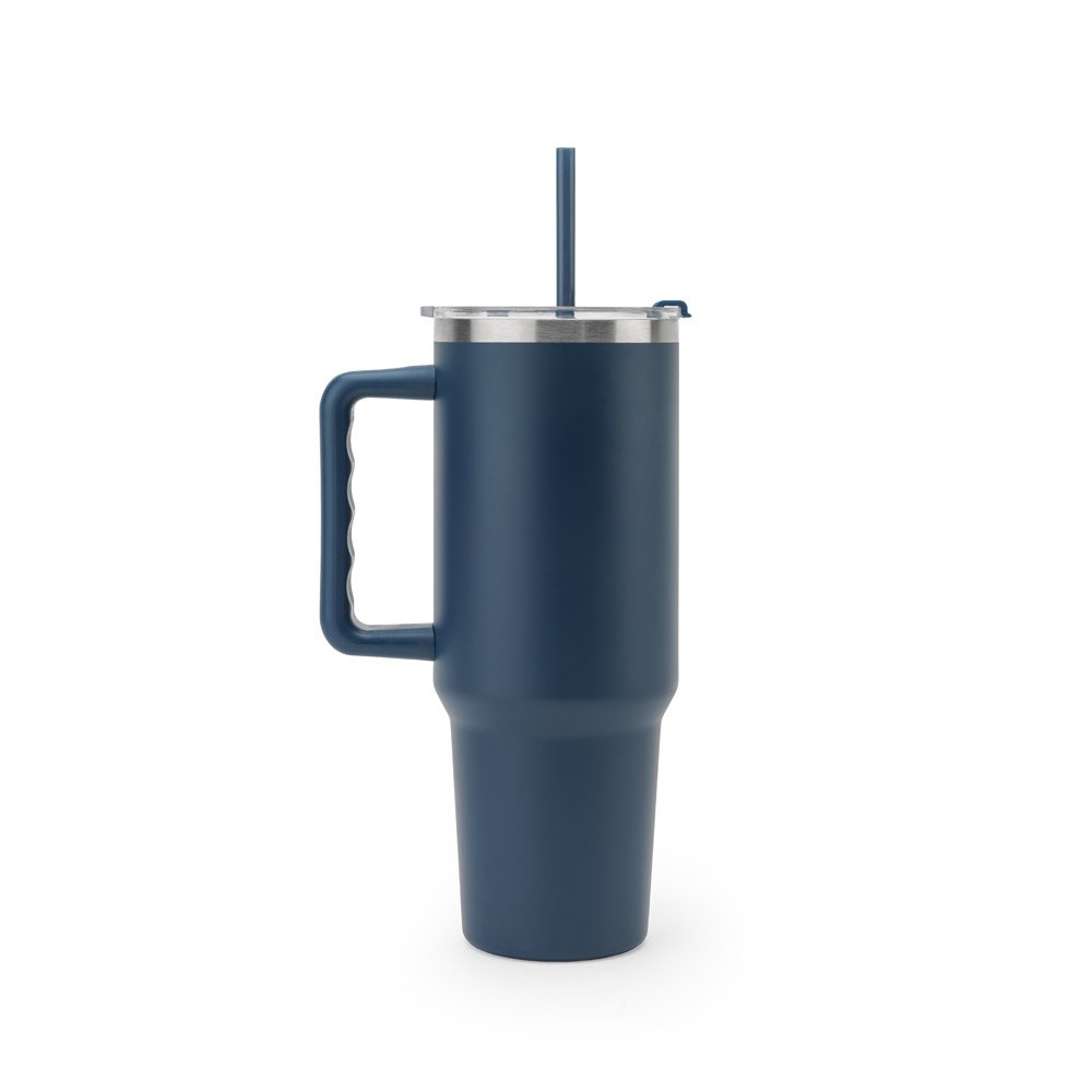 JOYNER XL. Copo de viagem de grande dimensão em aço inoxidável 91% reciclado com parede dupla isolada a vácuo e acabamento em mate 1300 mL - Imagem 14