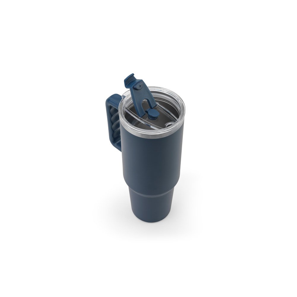 JOYNER XL. Copo de viagem de grande dimensão em aço inoxidável 91% reciclado com parede dupla isolada a vácuo e acabamento em mate 1300 mL - Imagem 15