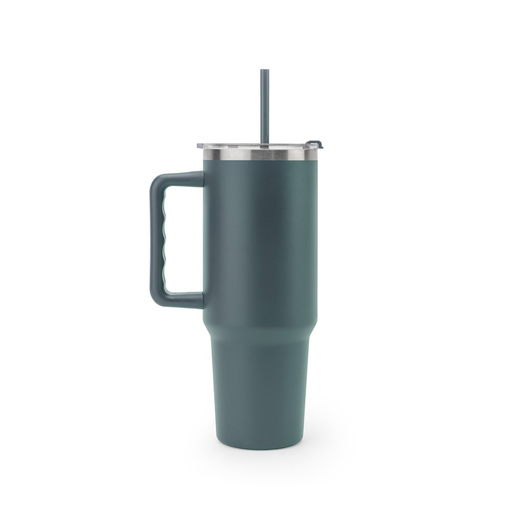 JOYNER XL. Copo de viagem de grande dimensão em aço inoxidável 91% reciclado com parede dupla isolada a vácuo e acabamento em mate 1300 mL - Imagem 18