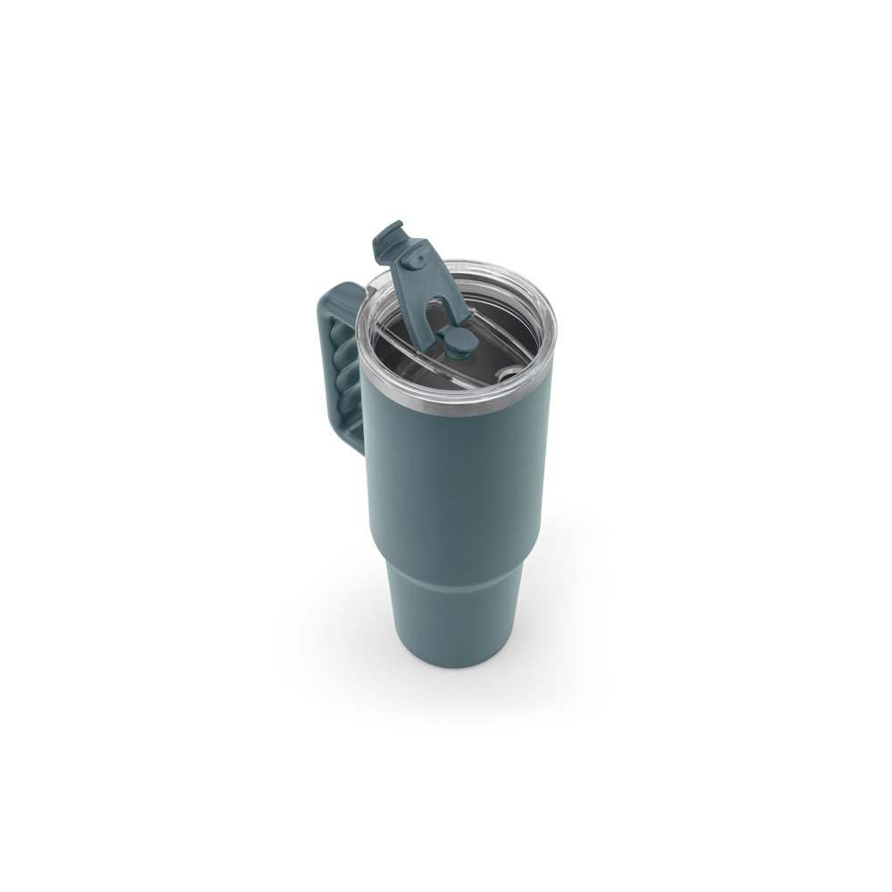 JOYNER XL. Copo de viagem de grande dimensão em aço inoxidável 91% reciclado com parede dupla isolada a vácuo e acabamento em mate 1300 mL - Imagem 19
