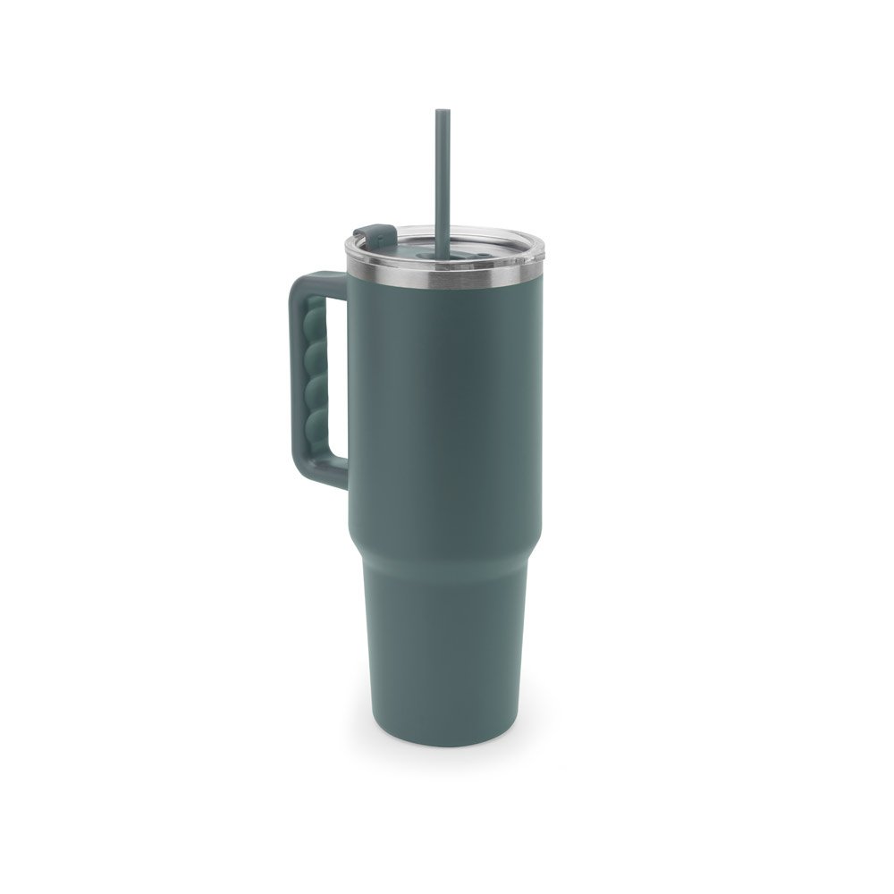 JOYNER XL. Copo de viagem de grande dimensão em aço inoxidável 91% reciclado com parede dupla isolada a vácuo e acabamento em mate 1300 mL - Imagem 17