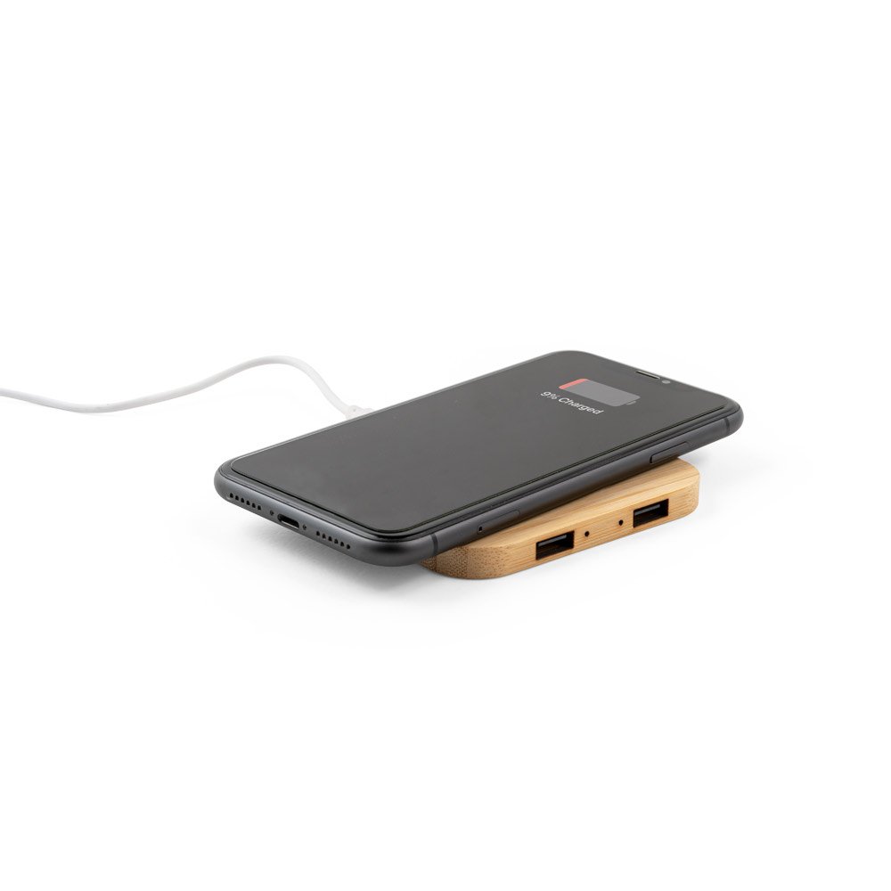 DALTON. Carregador wireless super-rápido em bambu 15 W - Imagem 8