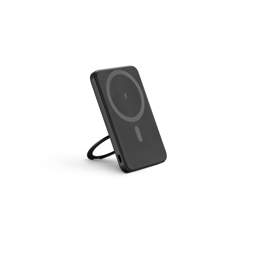 WARSHEL 5. Bateria portátil magnética em ABS 100% reciclado com suporte, carregador por indução (wireless) super-rápido 15W e capacidade de 5'000 mAh - Imagem 5