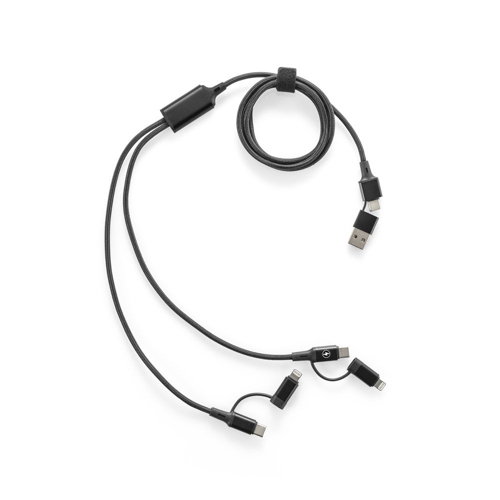 BERTOZZI. Cabo USB super-rápido 6 em 1 em alumínio 20% reciclado e PET 4% reciclado, permitindo a tranferência de dados - Imagem 6