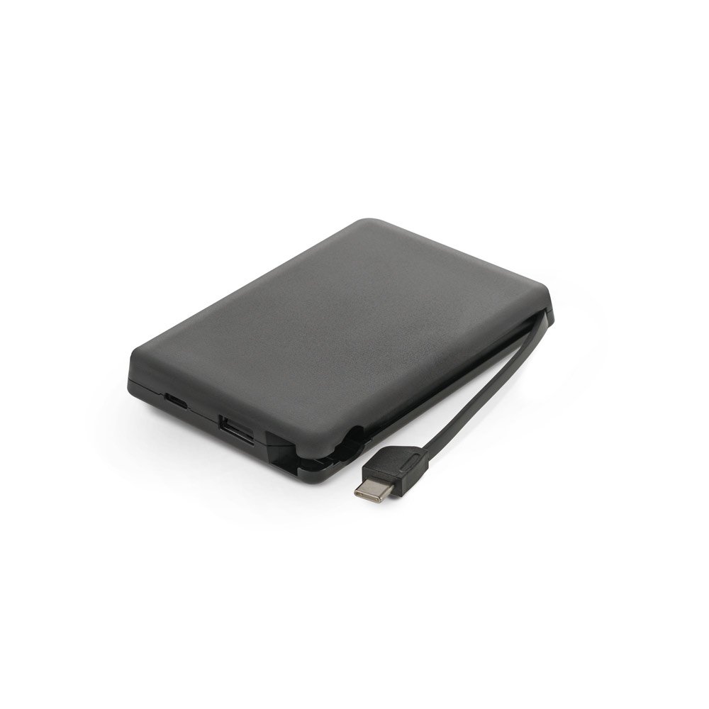 LATTES. Bateria portátil em ABS 100% reciclado, com cabo integrado e capacidade de 10'000 mAh - Imagem 5