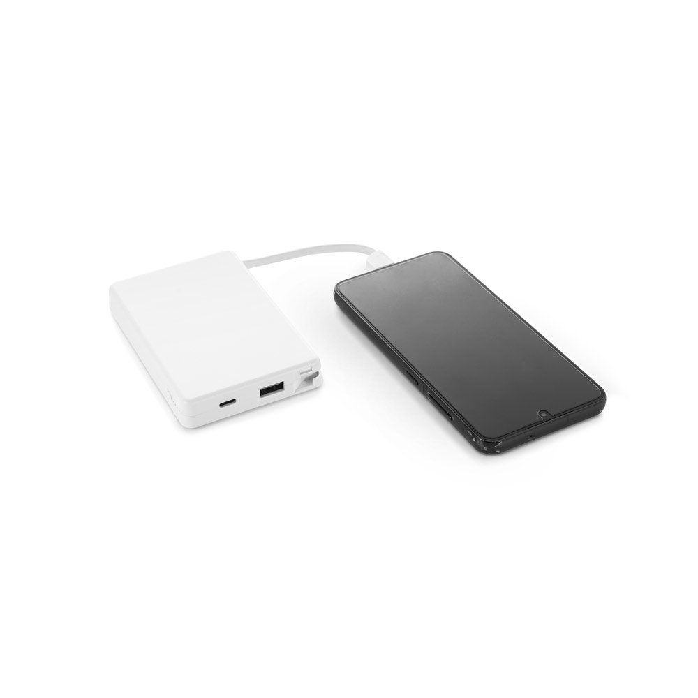 LATTES. Bateria portátil em ABS 100% reciclado, com cabo integrado e capacidade de 10'000 mAh - Imagem 11