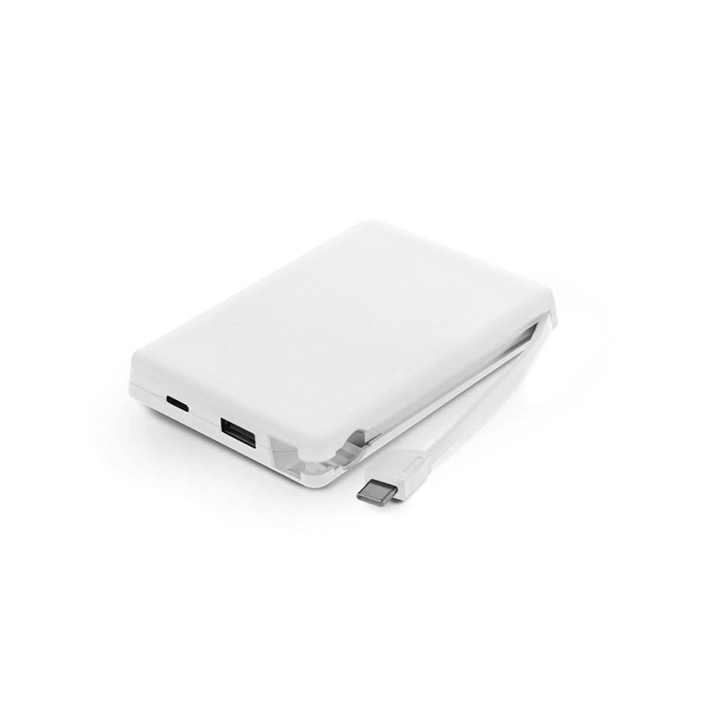 LATTES. Bateria portátil em ABS 100% reciclado, com cabo integrado e capacidade de 10'000 mAh - Imagem 8