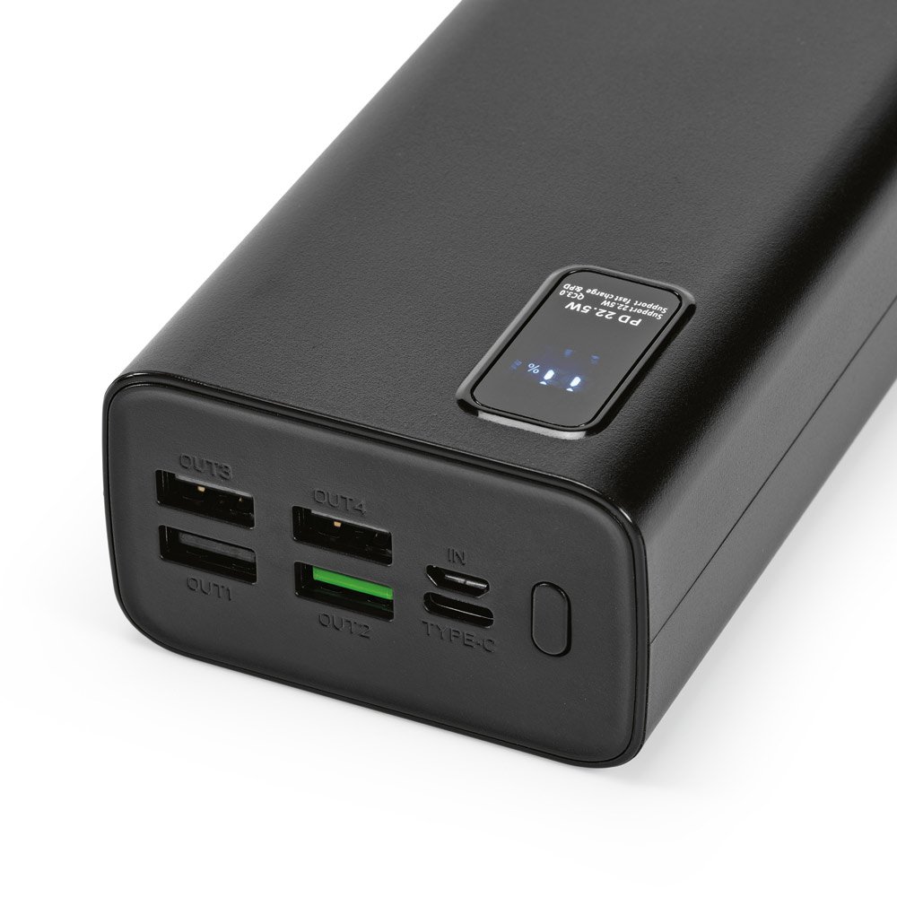 GURDON. Bateria portátil em ABS 100% reciclado e bateria em lítio 30'000 mAh - Imagem 9