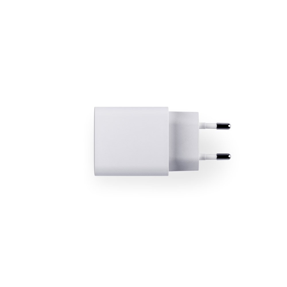 WEGENER. Adaptador de corrente com porta USB-A 18W e USB-C 20W em ABS 100% reciclado - Imagem 3