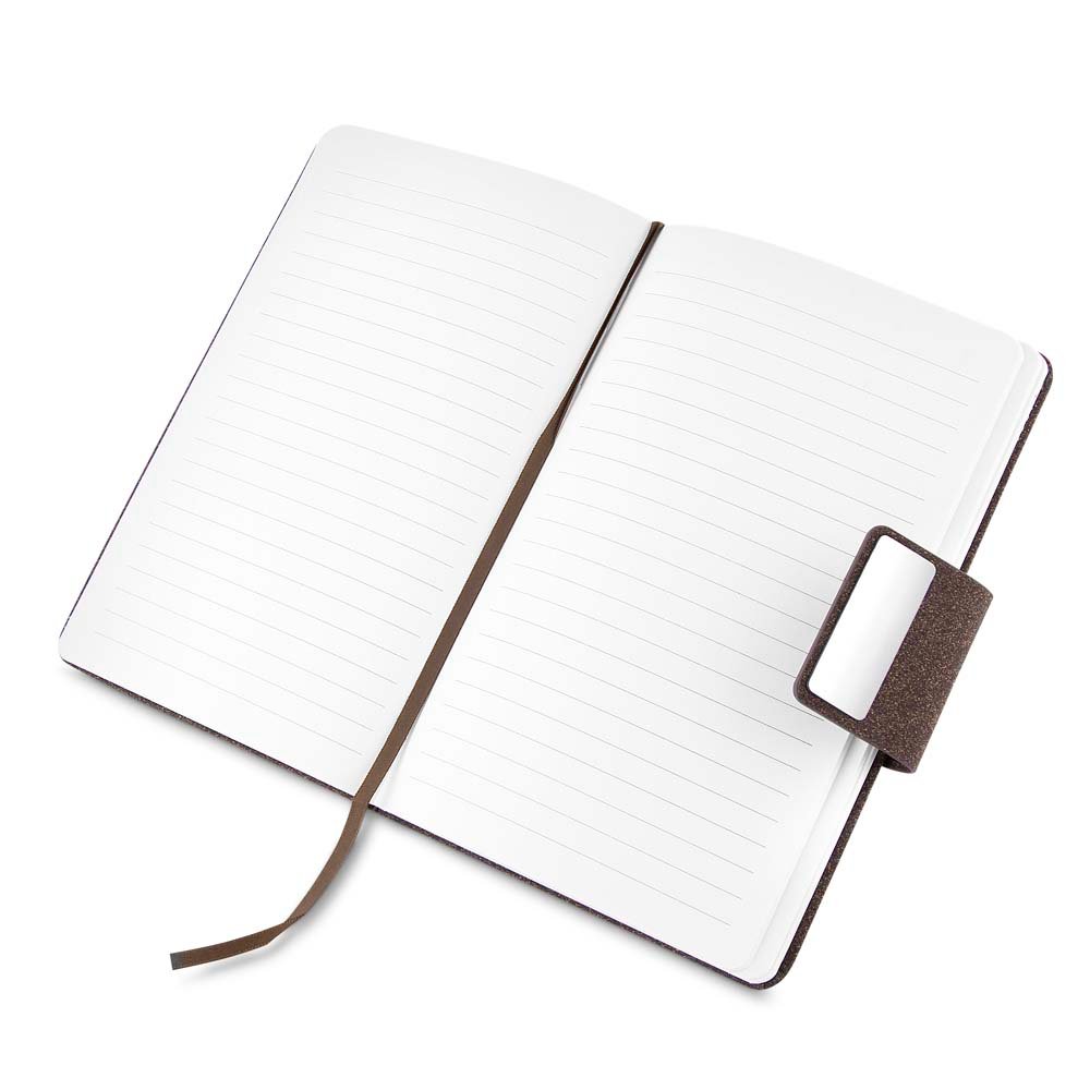 Kit escritório A5 em PU e fibra de café ou chá e Caneta Metalica - Imagem 4